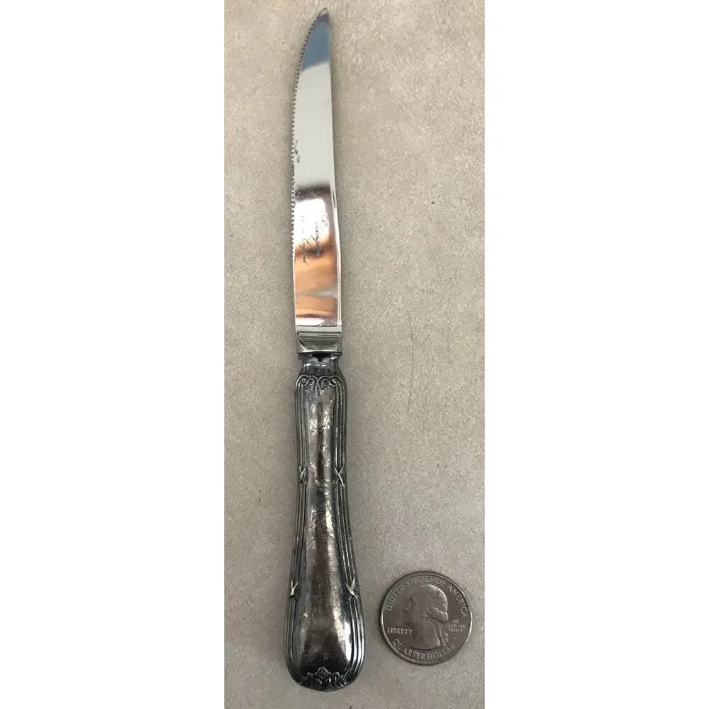 Vintage Antique Ellington Sheffield England Silverplate Serrated Steak Knife